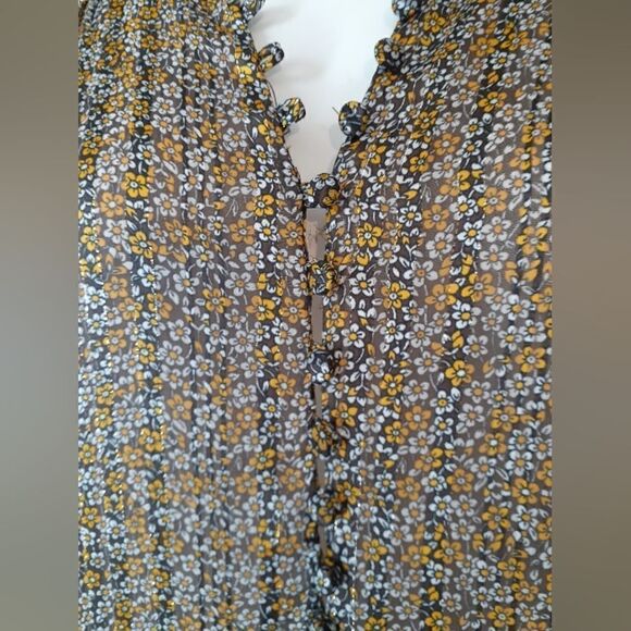 Zara Rustic Floral Flounced Midi Dress - Picture 8 of 16